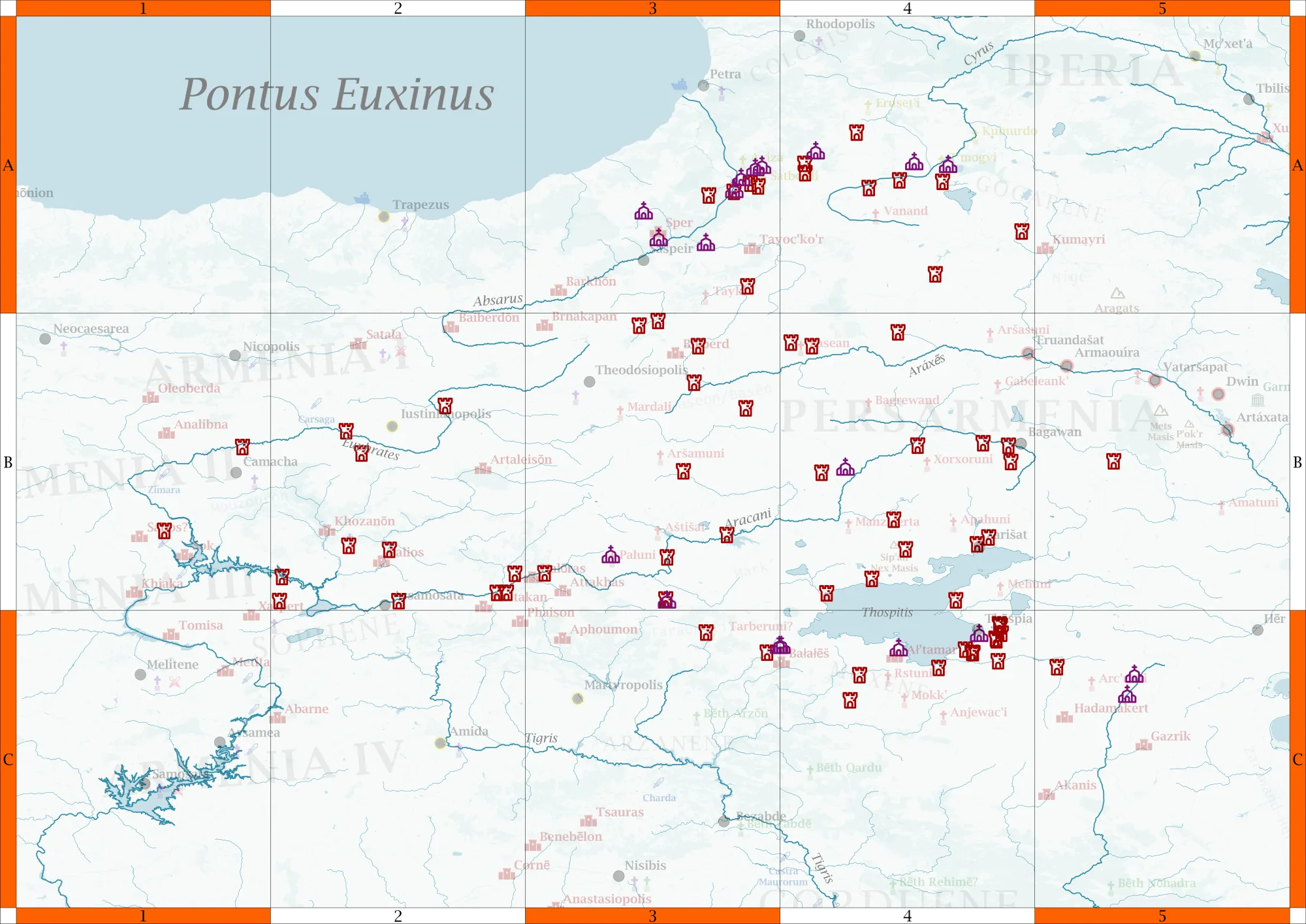 Tarihî Anadolu ve Ermenistan Haritası